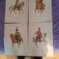 n4 stampe soldati a cavallo 