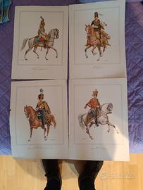 n4 stampe soldati a cavallo 