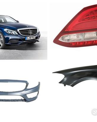 Mercedes Classe C musata paraurti cofano faro W205