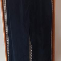 Pantaloni velluto palazzo blu scuro tg XL