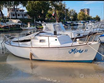 Barca a vela e motore in legno 6mt