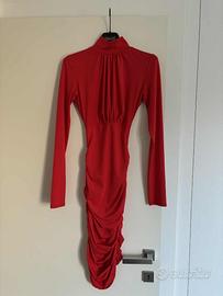 ABITO ADERENTE ROSSO DRAPPEGGIATO SCHIENA SCOPERTA