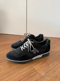Scarpe Hogan Uomo Tg 9 1/2 Nere Blu Pelle