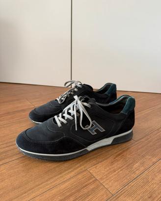 Scarpe Hogan Uomo Tg 9 1/2 Nere Blu Pelle