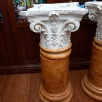 capitello in gesso con colonna 