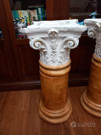 capitello in gesso con colonna 