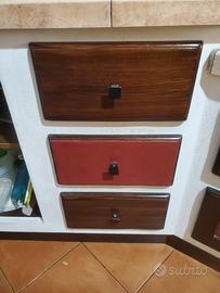 Tre cassetti per cucina in legno massello