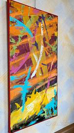 Colorato quadro astratto dipinto su tela