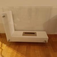 Biocamino da Terra in vetro e metallo bianco 