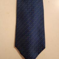 Cravatta vintage seta blu giallo A. Picci Como