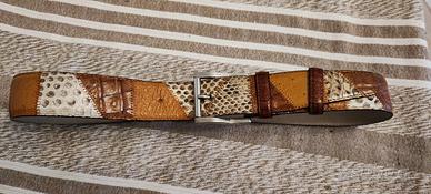 cintura in vero pitone patchwork