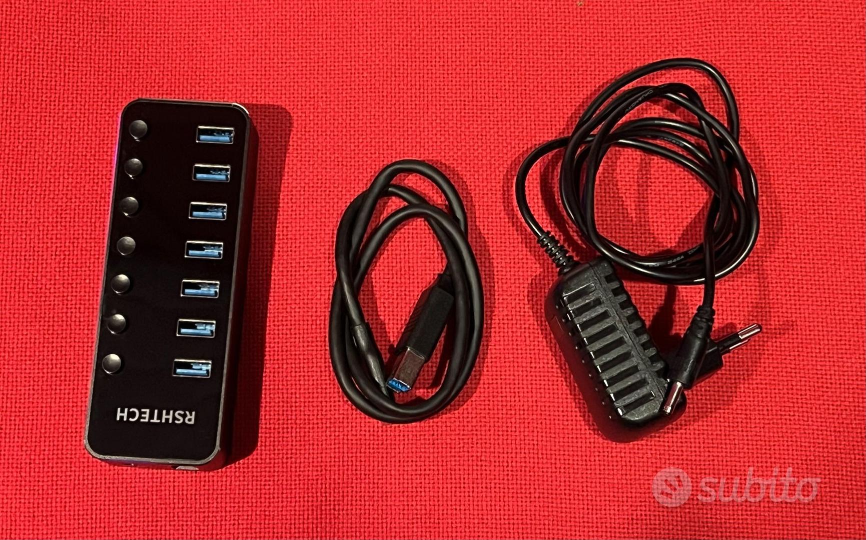 Hub USB Alimentato A 14 Porte Con PD 60W - 6x USB 3.0, 4 Porte Di Ricarica, USB-C Dati E Interruttori LED