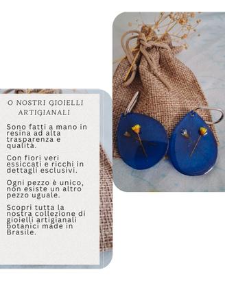 Collezione artigianale orecchini con fiori veri