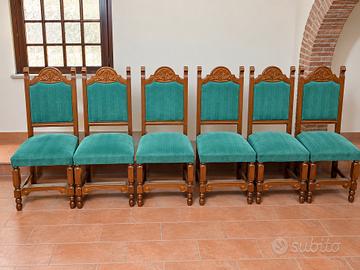 Set di 6 sedie classiche in legno