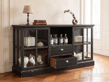 credenzCredenza vetrina stile industriale / farmha