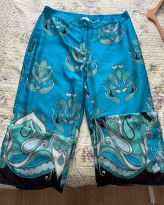Pantaloni Fiorella rubino in raso taglia 52
