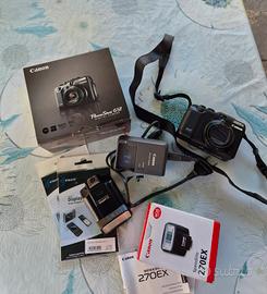 Canon G12 con flash SpeedLite 270EX come nuovi