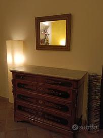 COMÒ ANTICO CON RIPIANO MARMO E SPECCHIO