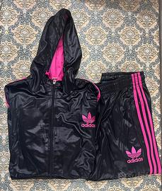 Felpa adidas nera e fucsia online