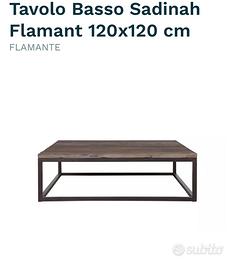 Tavolo Flamant  olmo massello naturale  120x120