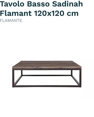 Tavolo Flamant  olmo massello naturale  120x120