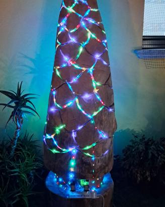 albero di natale intersiato in legno