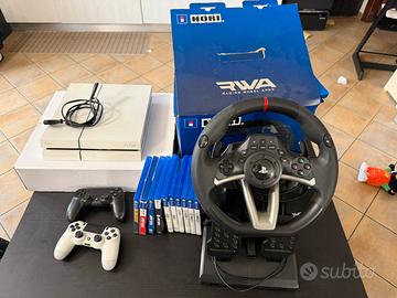 Ps4 Bianca,Volante e pedali RWA, joistick e giochi