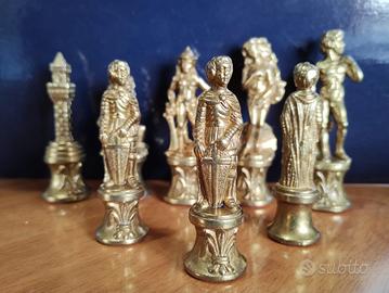 Scacchi metallo placcato oro/argento Napoleone