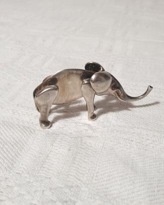 Statuina statuetta elefante stilizzato argento 800