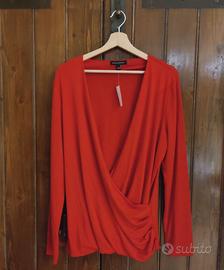 Pullover Banana Republic rosso scollo a V taglia L