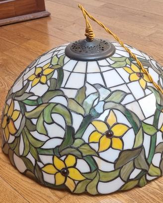 lampadario in vetro piombato