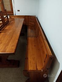 Giropanca Angolare Rustica in Legno Massello