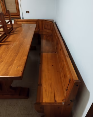 Giropanca Angolare Rustica in Legno Massello