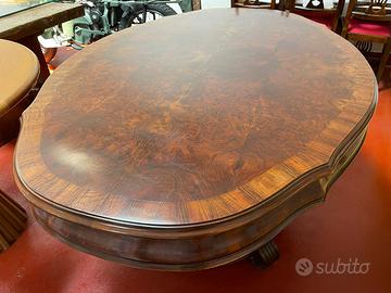 Tavolo ovale in radica di noce