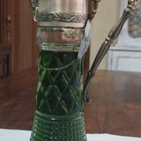 Decanter in vetro e argento