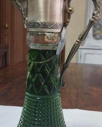 Decanter in vetro e argento