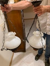 2 lampadari ferro battuto
