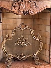 Parascontille per caminetto Luigi XV ottone bronzo