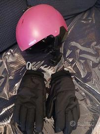 casco sci Wedze ragazza+ guanti impermeabili 7-12