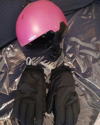 casco sci Wedze ragazza+ guanti impermeabili 7-12