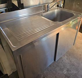 lavello inox professionale ante scorrevoli 
