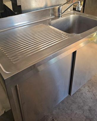 lavello inox professionale ante scorrevoli 