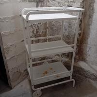 Carrello in metallo 55x33 altezza 96,5 bianco