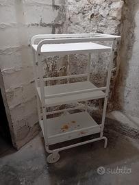 Carrello in metallo 55x33 altezza 96,5 bianco