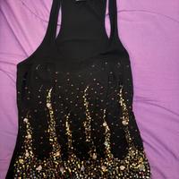 Cannottiera nera con paillettes (LOOPS)