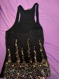 Cannottiera nera con paillettes (LOOPS)