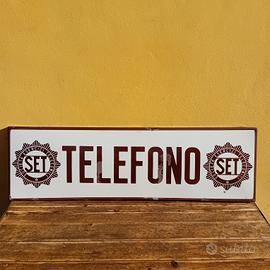 Insegna Tabella Smaltata Telefono SET
