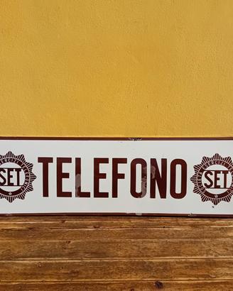 Insegna Tabella Smaltata Telefono SET