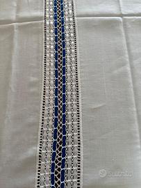 Tovaglia cm 250x130 cotone  inserti uncinetto