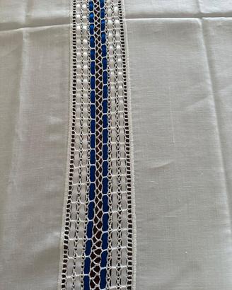 Tovaglia cm 250x130 cotone  inserti uncinetto